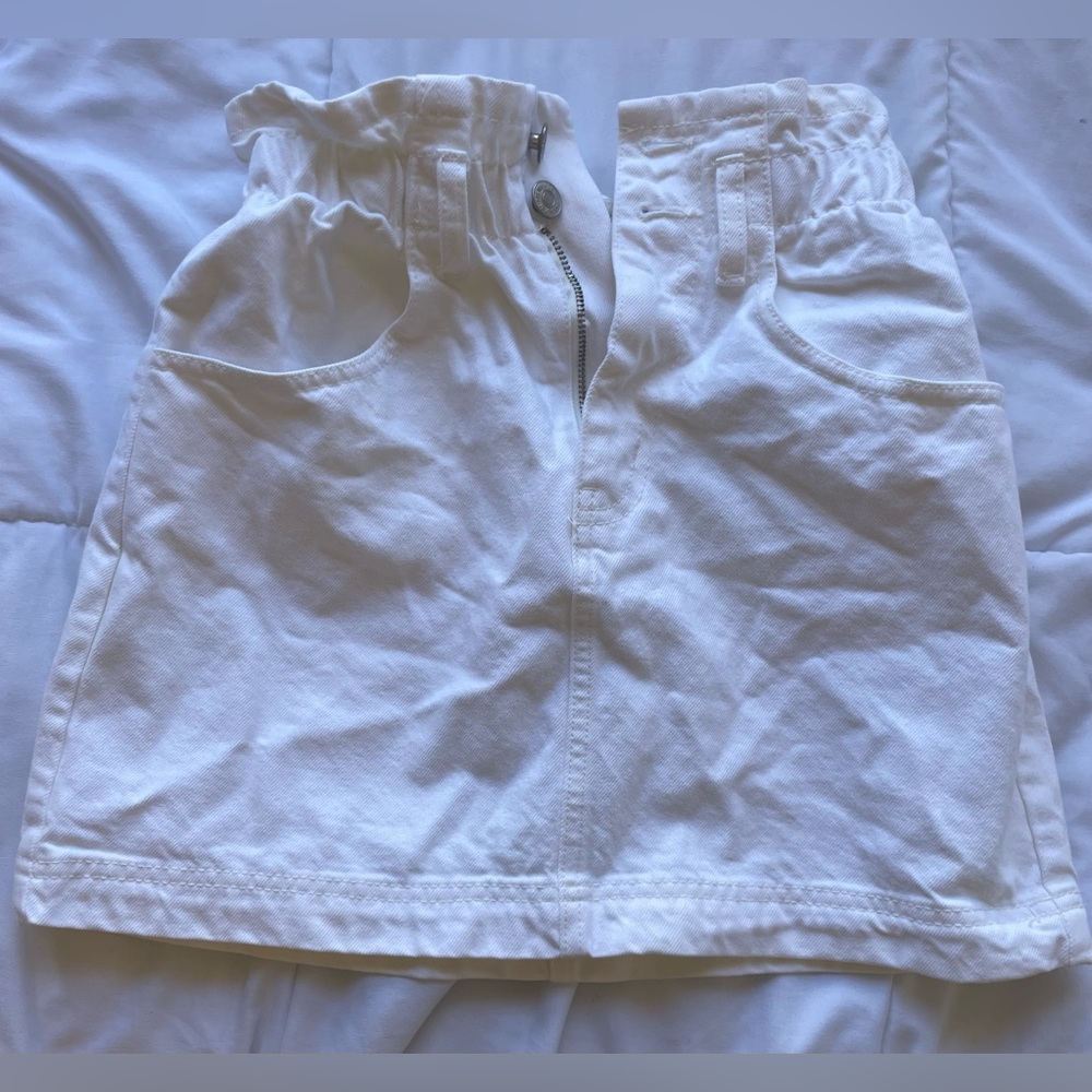 White Denim Skirt